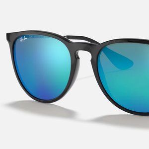 Ray-Ban Erika 4171 Black Sunglasses with Reflective Blue Lenses